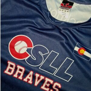 Alleson Athletic Braves CSLL Baseball Jersey Youth Large Navy Red‎ White